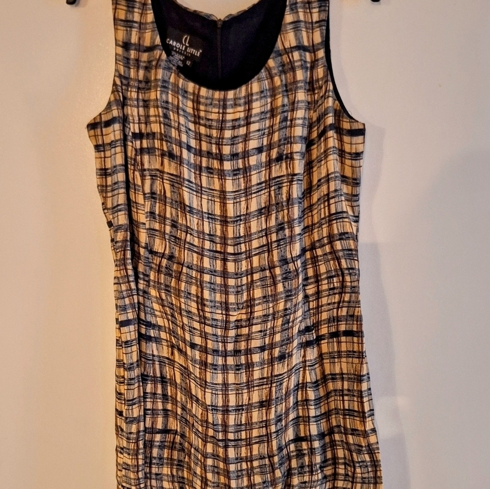 Vintage Carole Little Timeless Chic Navy Plaid Dress - Picture 3 of 6